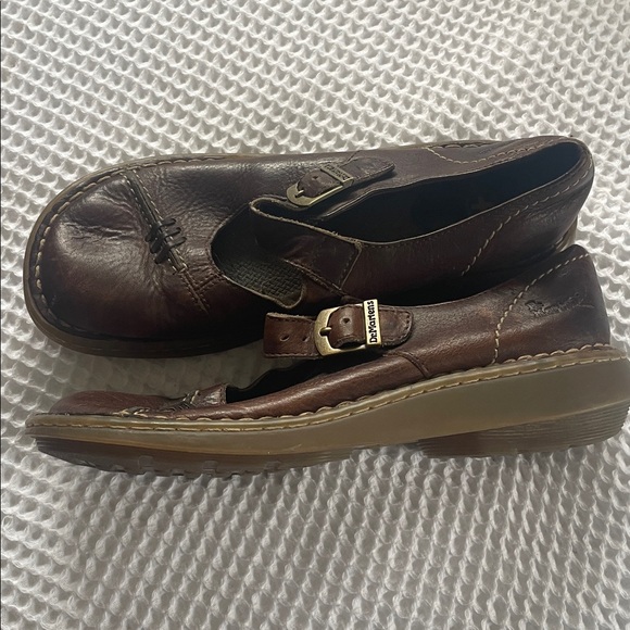 Dr. Martens VTG Brown Leather Women's Mary Jane Shoes - Picture 5 of 6